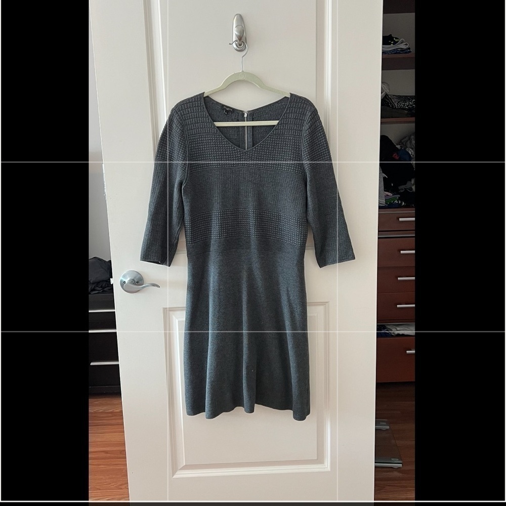 Talbots Gray Sweater Dress Size Large Petite